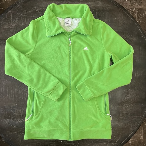 adidas Jackets & Blazers - Adidas Women's Bright‎ Green Zip Up Jacket Soft Fleece size Medium